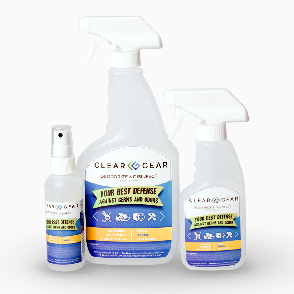 4oz 24oz 8oz | Sports Odor Eliminator Spray - Clear Gear