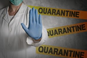 Health worker gesturing stop sign in quarantine | Sports Odor Eliminator Spray - Clear Gear