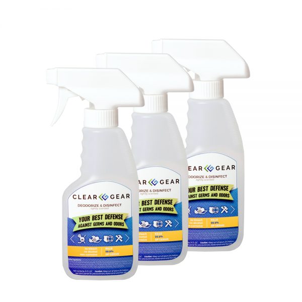 Clear Gear Disinfectant Spray Bottles 8oz 3-pack