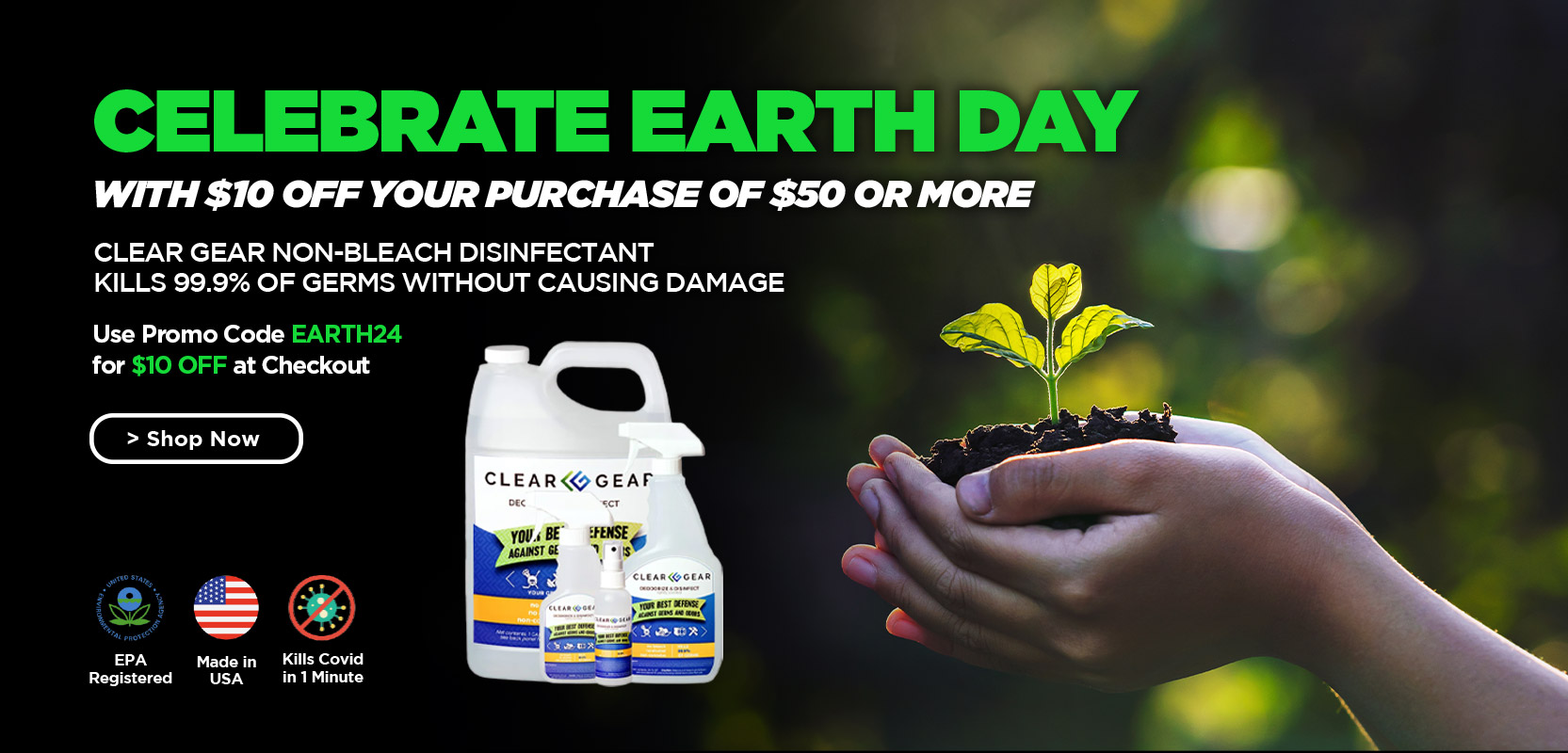 Use promo code EARTH24 for $10 off